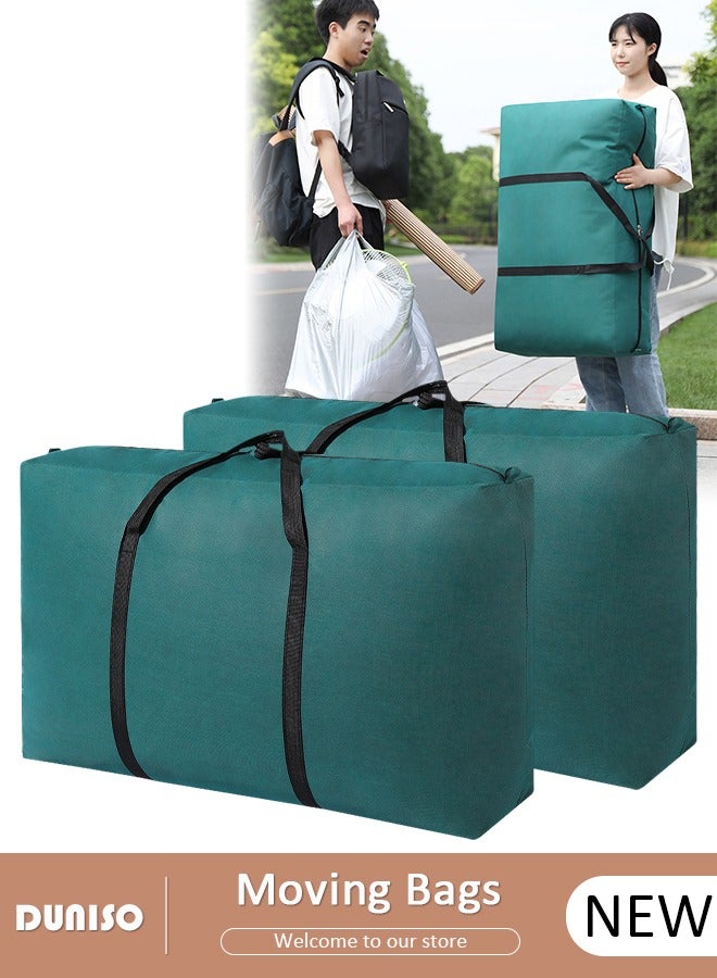 DUNISO 125L Collapsible Moving Bags, 2 Packs Organizing Bags with Zippers and Handles Storage Bag, Space Saving Clothes Storage Laundry Bag For Packing, House Essentials, Sustainable, Water-Resistant  - Image 1