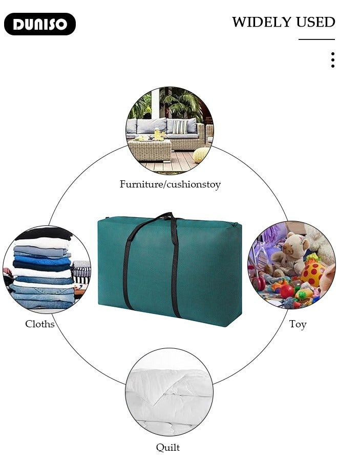 DUNISO 125L Collapsible Moving Bags, 2 Packs Organizing Bags with Zippers and Handles Storage Bag, Space Saving Clothes Storage Laundry Bag For Packing, House Essentials, Sustainable, Water-Resistant  - Image 3