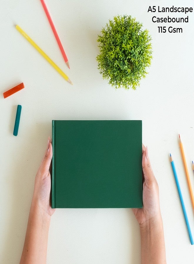 MENORAH مينورا - A5 - دفتر رسم للفنانين - 115 غرام/متر مربع (160 صفحة / 80 ورقة) - دفتر رسم فني - (14.8 × 21.0 سم) - غلاف مقوى - مصنوع يدويًا بالكامل - تصميم أفقي - أزرق داكن - Image 2