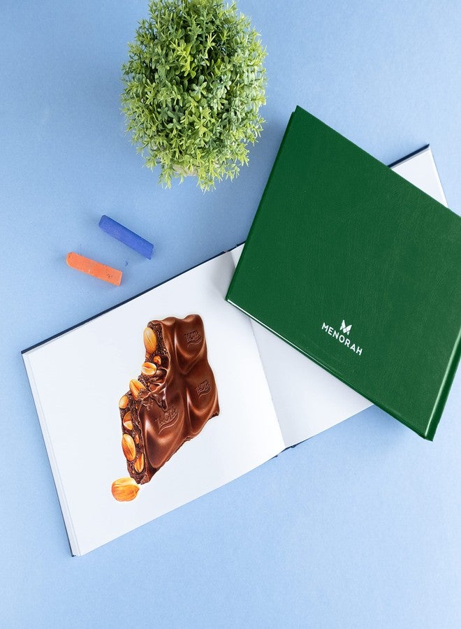 MENORAH مينورا - A5 - دفتر رسم للفنانين - 115 غرام/متر مربع (160 صفحة / 80 ورقة) - دفتر رسم فني - (14.8 × 21.0 سم) - غلاف مقوى - مصنوع يدويًا بالكامل - تصميم أفقي - أزرق داكن - Image 5