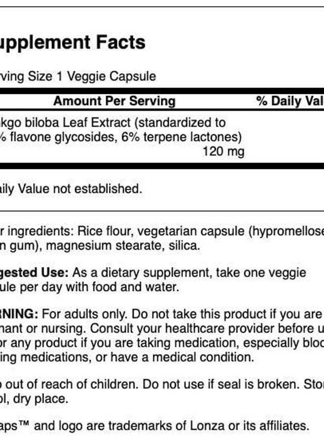 SWANSON Delayed-Release Ginkgo 120 mg 100 Caps by Swanson Ultra - Image 2