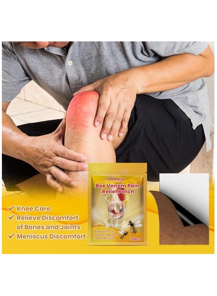 SOUTH MOON 10pcs Bee-Venom Pain Relief Patch, Joint & Bone Therapy Patches, Bee-Venom Joint Therapy Patches, Natural Knee Pain Patch, Joint Relief and Nerve Pain Relief Patches - Image 1