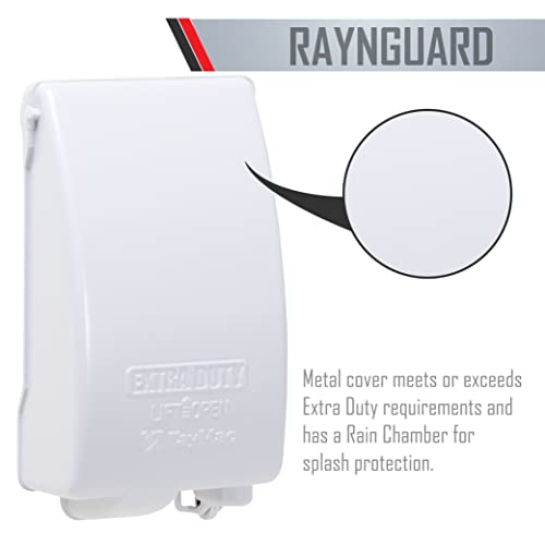 TayMac MX4280WH EXTRA DUTY White 1-Gang Expandable Weatherproof In-Use 2-in. to 3-1/2-in. In-Use Electrical Outlet Cover, Vertical, Outdoor Outlet Cover for Electrical Box, UFAST Configuration - Image 3