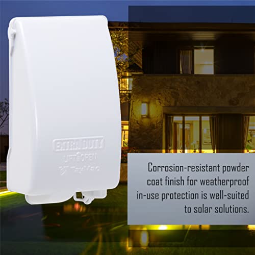 TayMac MX4280WH EXTRA DUTY White 1-Gang Expandable Weatherproof In-Use 2-in. to 3-1/2-in. In-Use Electrical Outlet Cover, Vertical, Outdoor Outlet Cover for Electrical Box, UFAST Configuration - Image 5