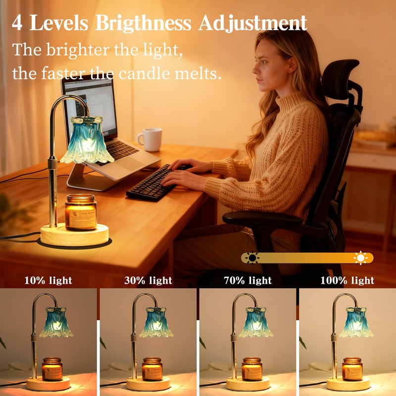 GEEZO Fragrance Candle Warmer Lampï¼ŒElectric Candle Warmer with Timer & Dimmerï¼ŒMom Christmas Birthday Gifts for Women, House Warming Gifts New Home Bedroom Decor - Image 4