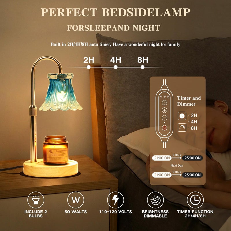 GEEZO Fragrance Candle Warmer Lampï¼ŒElectric Candle Warmer with Timer & Dimmerï¼ŒMom Christmas Birthday Gifts for Women, House Warming Gifts New Home Bedroom Decor - Image 5