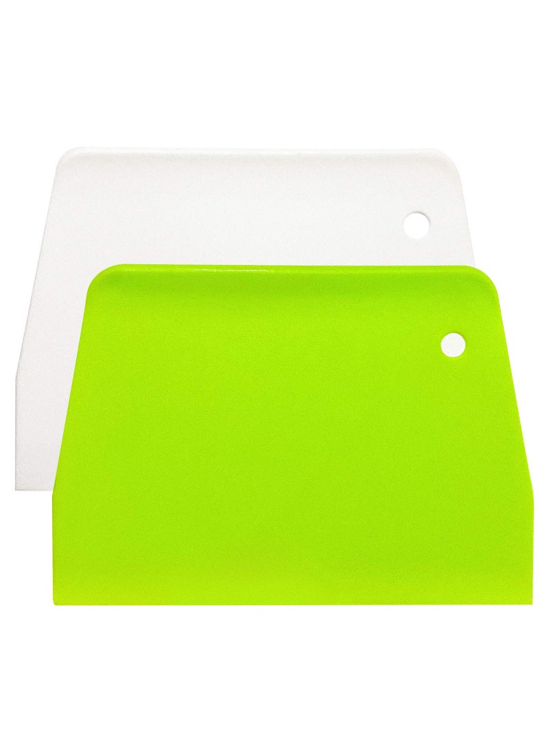 YUNDUOJIA YUNDUOJIA 2PCS Dough Scraper Bowl Scraper Food safe Plastic Dough Cutter Flexible Plastic Scraper Practical Bench Scraper Multipurpose Food Scrappers for Bread Dough Cake Fondant Icing 
