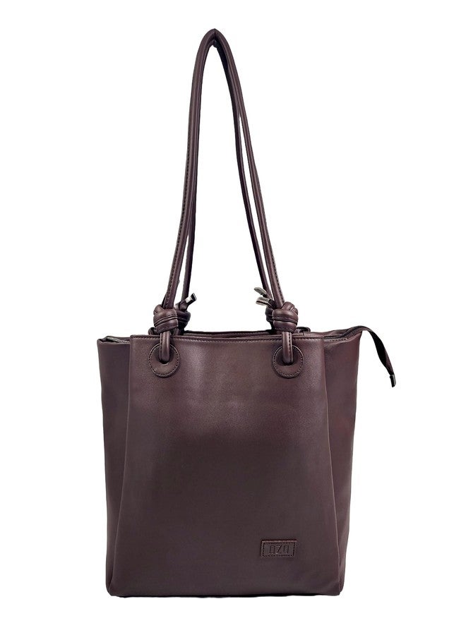 OZO Handbags for Women Fashion Ladies Faux Leather Purse Handbag (Brown) - Image 1