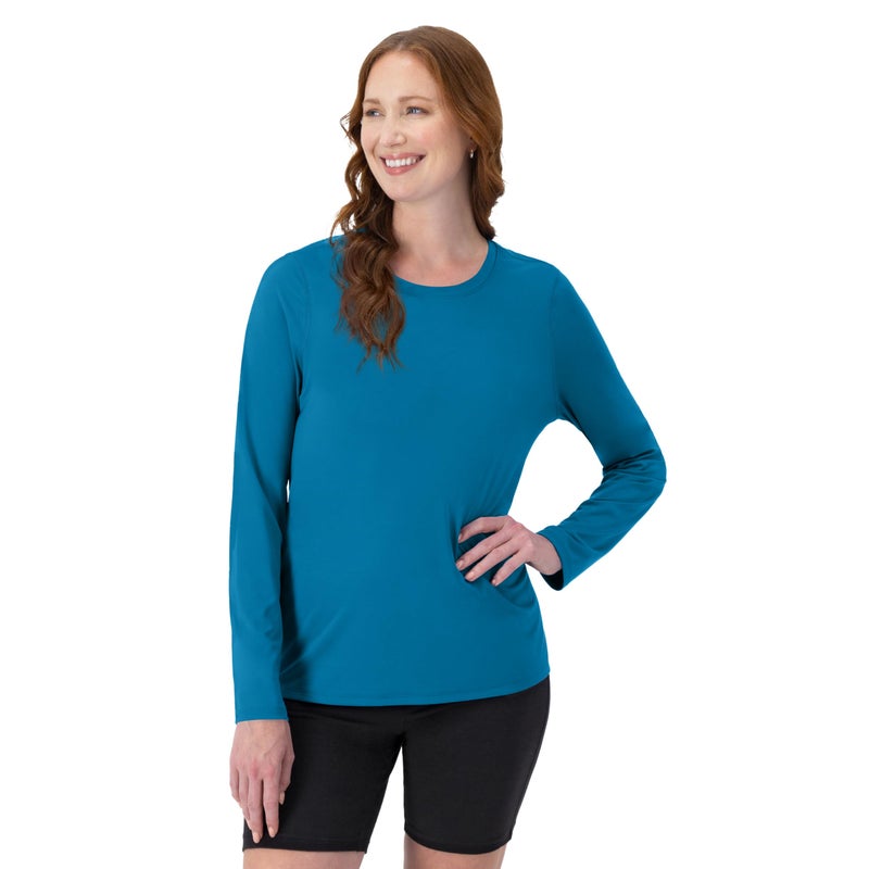 Hanes womens Sport Cool Dri Performance Long Sleeve T-shirt Shirt, Underwater Blue, X-Large US - Image 2