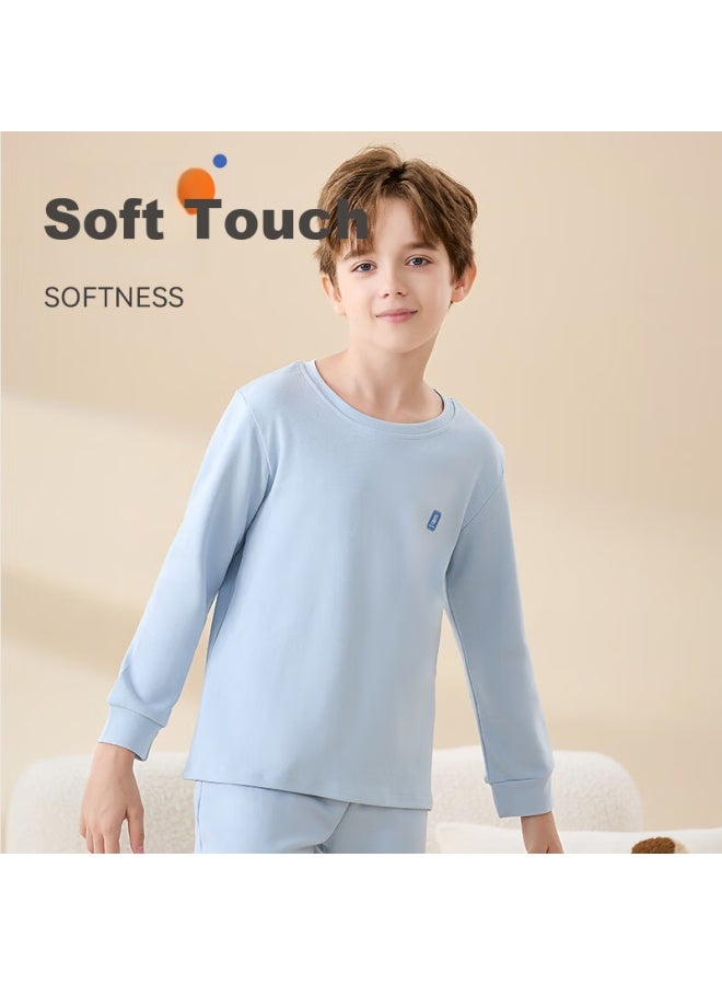 Hodo Boys' Children's Pajamas Spring Summer 100% Cotton Long Sleeve Long Pants Class A Antibacterial Homewear Set For Older Kids