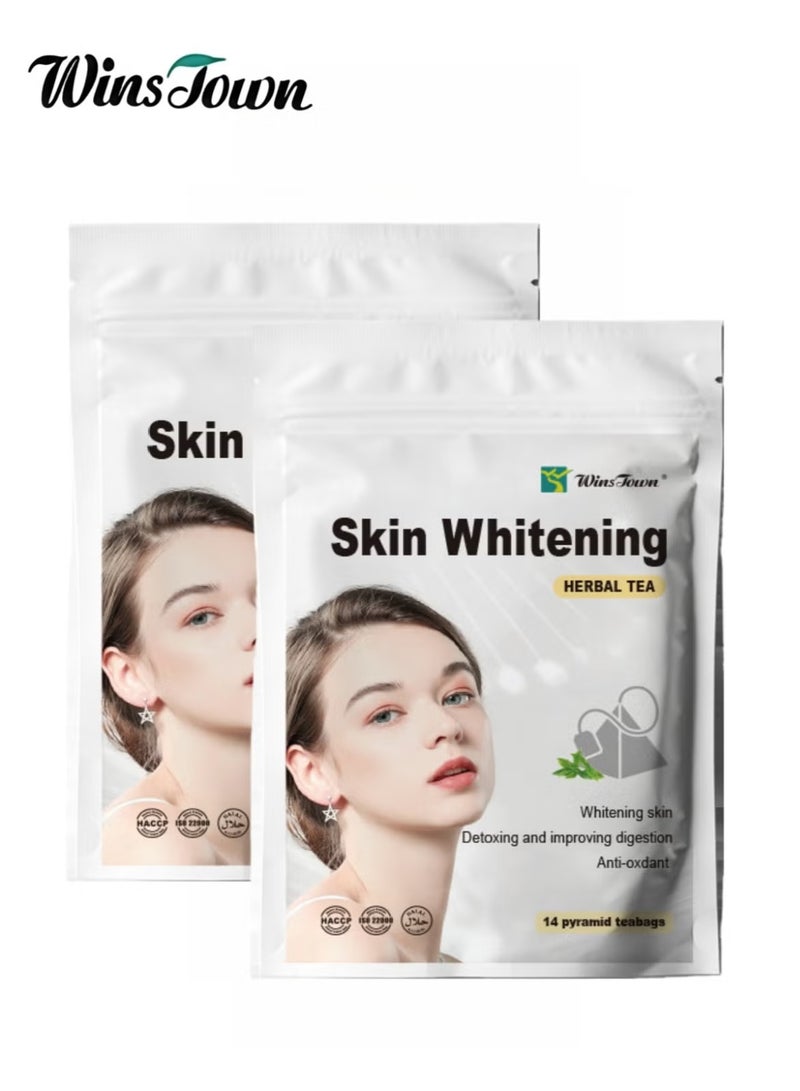 Wins Town 2-PACKS Skin Whitening Herbal Tea | Whitening, Detoxifying, and Antioxidant, 14-bag*2 - Image 1