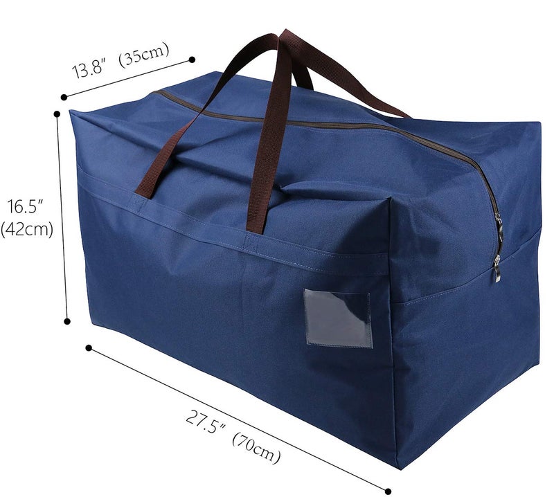 AMJ 100L Large Storage Bag for Comforters, Blankets, Clothes, Quilts and Towels, Better and Sturdy Organizer Bag, Thick Ultra Size Under Bed Storage, Moisture Proof, Blue - Image 2