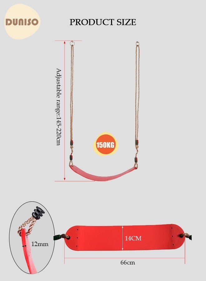 DUNISO Child Swing Seat, EVA Soft Plastic Non Slip Hanging Tree Swing Seat, Length Adjustable Rope, Portable Hanging Chair Comfortable Swing Set for Kid Indoor Outdoor Playground Backyard - Image 4