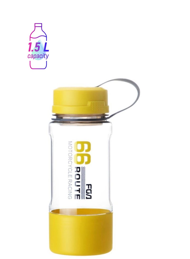 NIBEMINENT Plastic Water Bottle Clear/Yellow 28.2cm  - Image 1