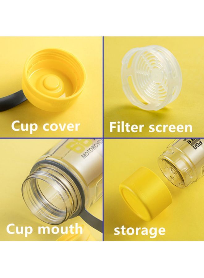 NIBEMINENT Plastic Water Bottle Clear/Yellow 28.2cm  - Image 3