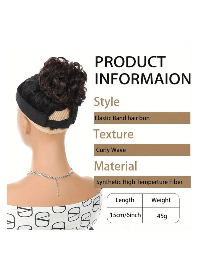 LANGMANNI Elegant Women's Claw Clip Messy Bun Hairpiece - Voluminous Wavy Curly Synthetic Chignon Ponytail Extension, Tousled Updo Scrunchie with Secure Claw Clip for All Ethnicities, Casual Hairstyle Enhancer|Voluminous Hairpiece|Synthetic Hairpiece, Hair Accessories  - Image 3