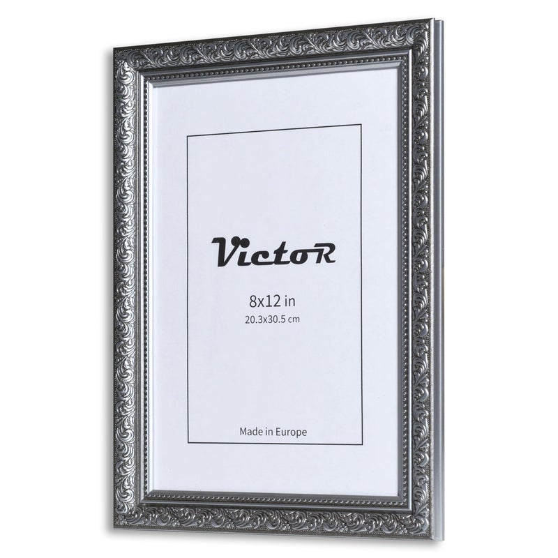 VictoR 8x12 Picture Frame Rubens Black Silver - Picture Frames 8x12 - with Shutterproof Acrylic Glass - Antique Frames - Black Frame 8 by 12 - Image 2