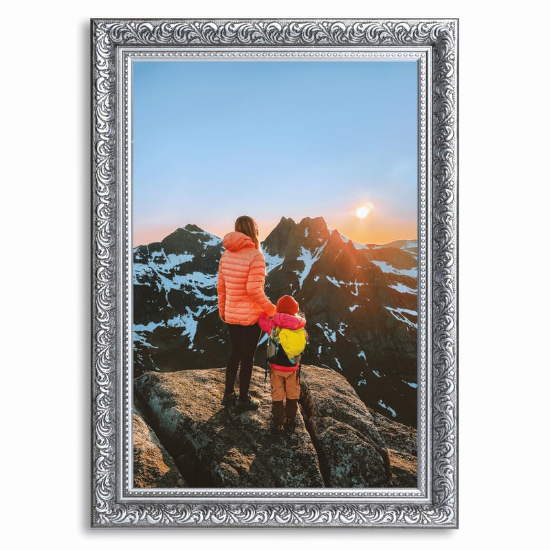 VictoR 8x12 Picture Frame Rubens Black Silver - Picture Frames 8x12 - with Shutterproof Acrylic Glass - Antique Frames - Black Frame 8 by 12 - Image 4