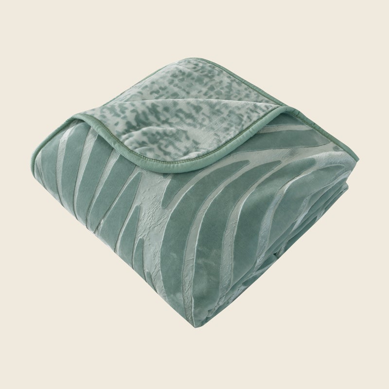 MORANO بطانية مورانو ميراچ موديل الأمواج 220 × 240 سم قابلة للعكس 2-طبقة فاخرة من البوليستر المنقوش مع وزن للنعومة والدفء، راحة منزلية أنيقة - Image 3