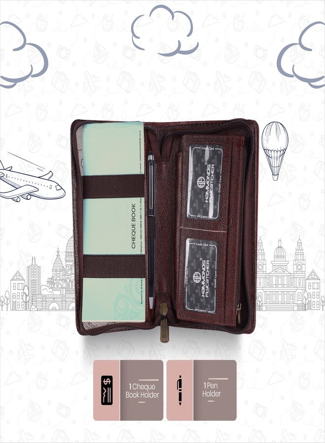 HAMMONDS FLYCATCHER Genuine Leather Passport Cover for Men, Passport Cover for Women, RFID Passport Holder for Men Travel Accessories, Passport Bag for Man, 7 ATM Card Slots - Croc Brown - Image 4