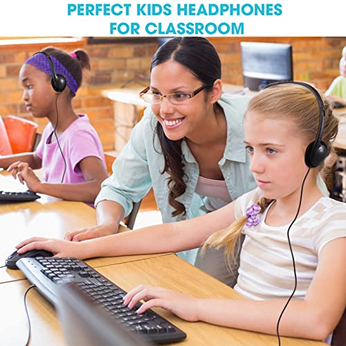 Konohan 30 Pack Kids Headphones Bulk for School Classroom Student Wired Headphones Adjustable with 3.5 mm Jack for Kids Adults(Black) - Image 5