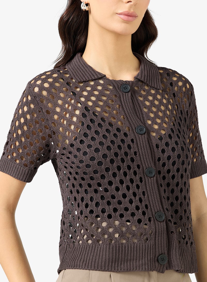 ايلا كارديجان كروشيه بأزرار - Image 3