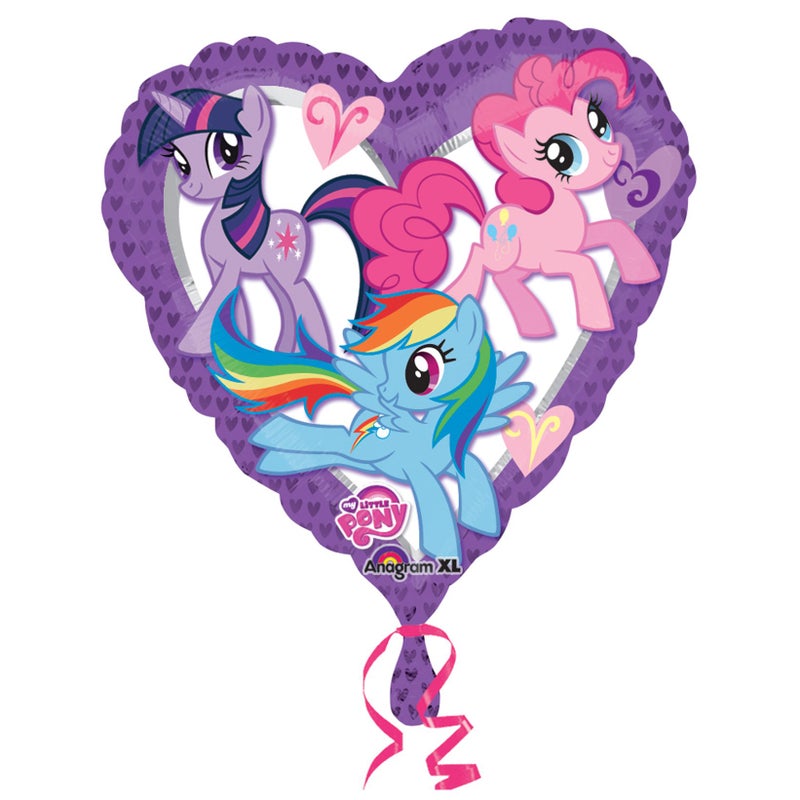 Amscan Anagram International My Little Pony Heart Foil Balloon Pack, 18", Multicolor
