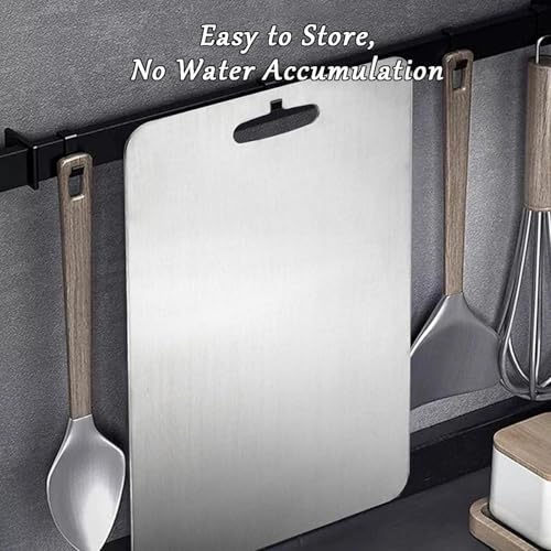 KDIRST Titanium Cutting Board - 2026 New Upgrade 100% Pure Titanium Cutting Boards for Kitchen Double Sided Non Toxic Titanware Cutting Board,Hygiene Durable Safe Chopping Board (L: 15.35 * 11.02in) - Image 2