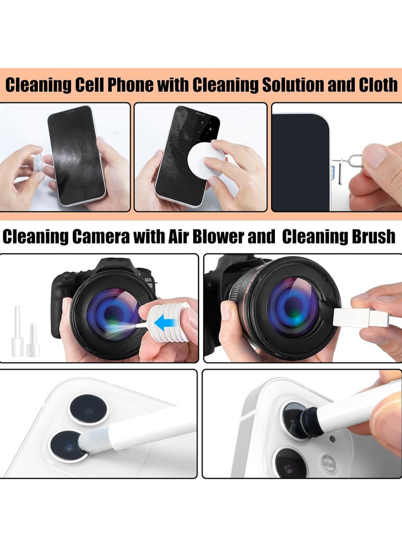 Laptop Phone Screen Cleaner Kit, Computer Keyboard Brush Cleaning Spray for iPhone AirPods MacBook iPad, 20-in-1 Electronic Device Clean Tool for Camera Earbud Car Screens (White) - Image 4