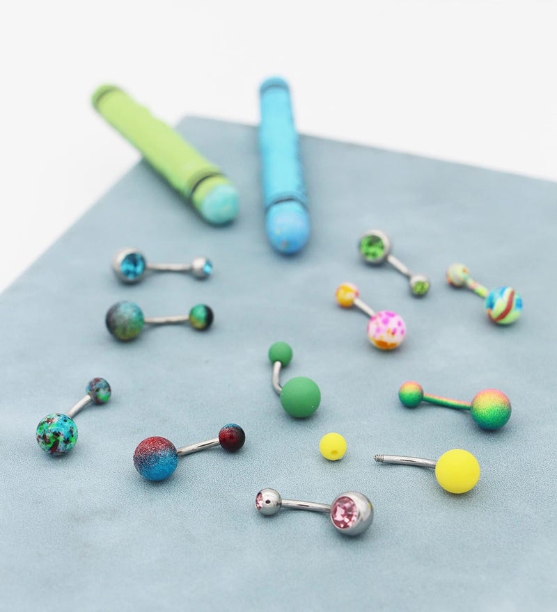 EVELICAL 24-50Pcs 14G Stainless Steel Belly Button Rings for Women CZ Screw Navel Bars Body Piercing Jewelry - Image 4