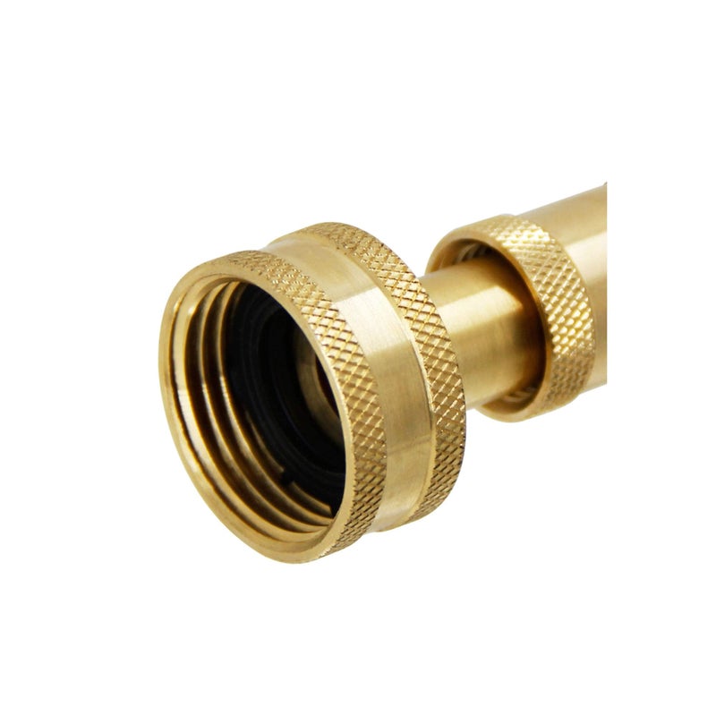 SOLARAE Solid Brass Hose Nozzle, 3/4" Adjustable Twist Water Hose Nozzle, 2 Pack 4" Heavy Duty Brass Garden Hose Nozzle with 10 Rubber Washers, for Watering Fowers, Lawns, Cleaning the Ground, Car - Image 2