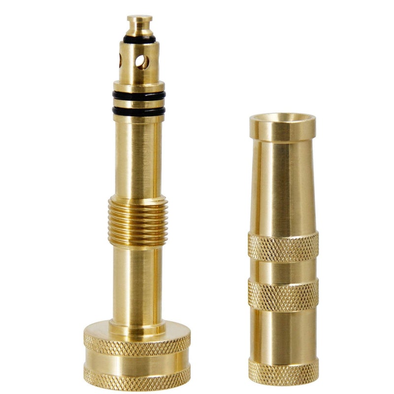 SOLARAE Solid Brass Hose Nozzle, 3/4" Adjustable Twist Water Hose Nozzle, 2 Pack 4" Heavy Duty Brass Garden Hose Nozzle with 10 Rubber Washers, for Watering Fowers, Lawns, Cleaning the Ground, Car - Image 3