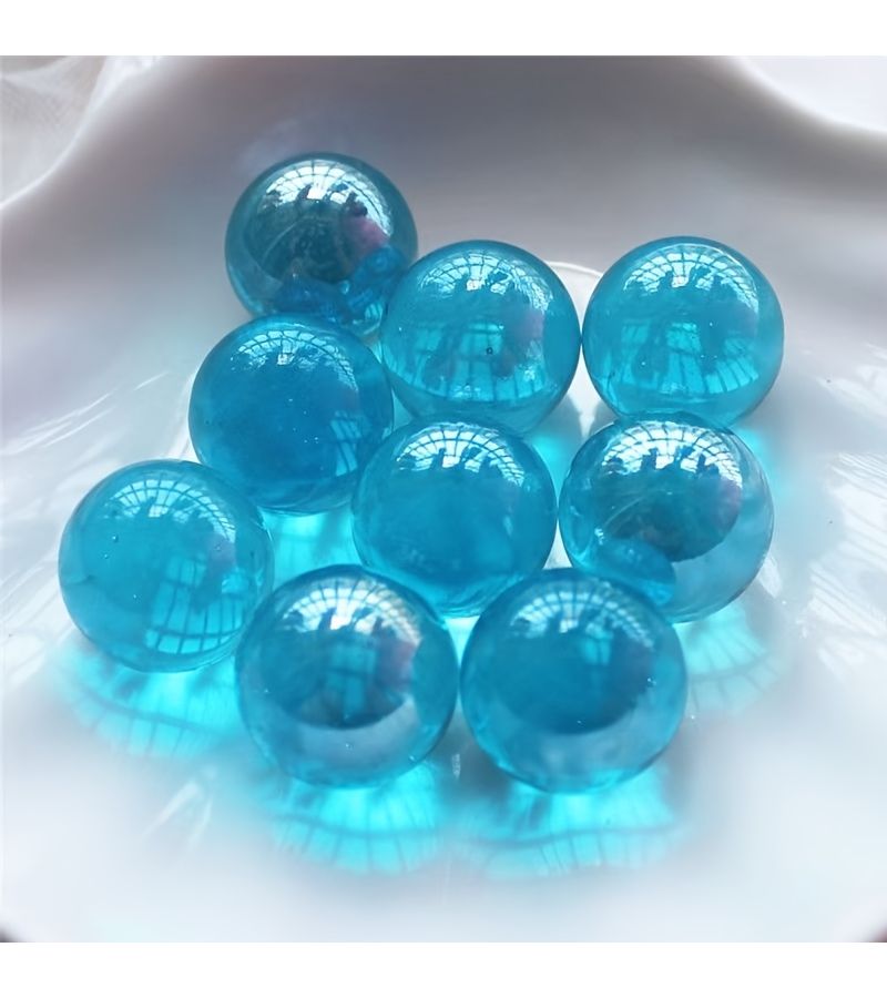 50 Pcs 16mm Aquamarine Solid Glass Marbles for Fish Tank Flower Pot Bottle Decoration - Image 2