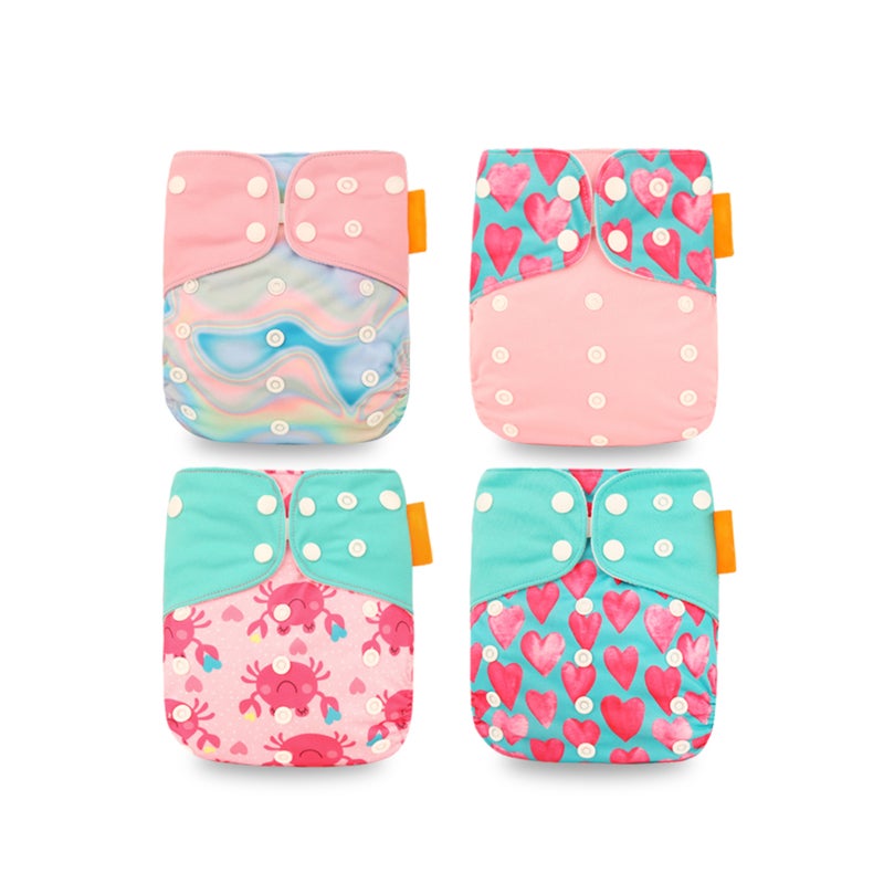 Cloth Diapers: Multicolor Premium Breathable Waterproof Fabric - Adjustable 36cm To 46cm Stretchable Design Cloth Diaper Inserts Compatible Diapers For Babies And Toddlers - Image 1