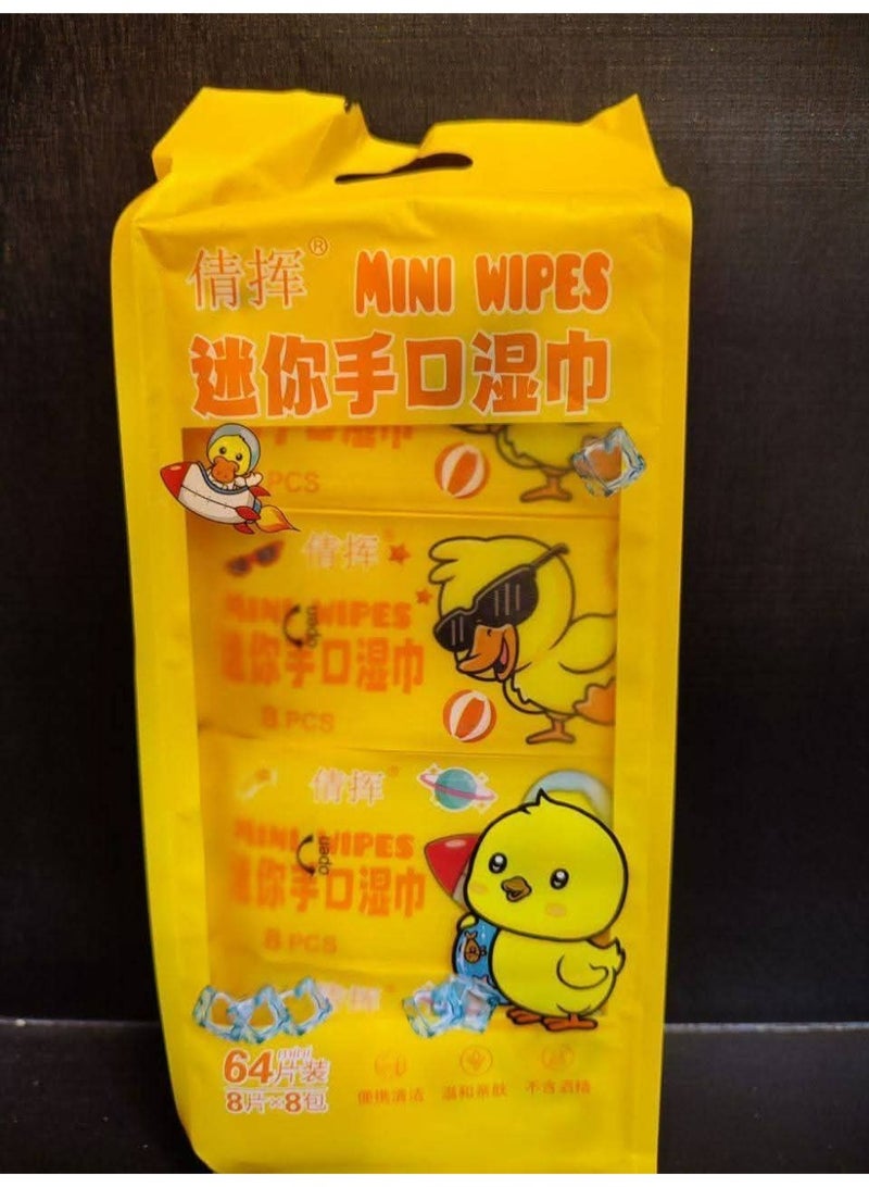 A pack of wet wipes containing 8 small packs - Image 1