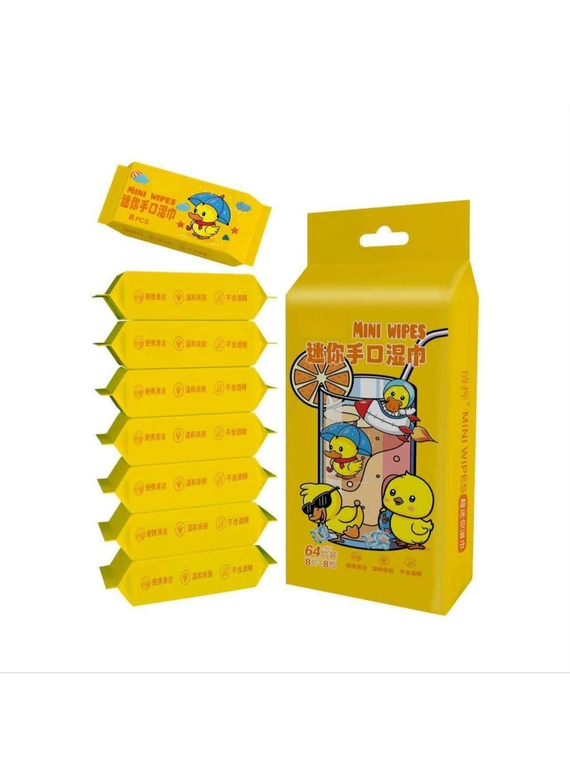 A pack of wet wipes containing 8 small packs - Image 2