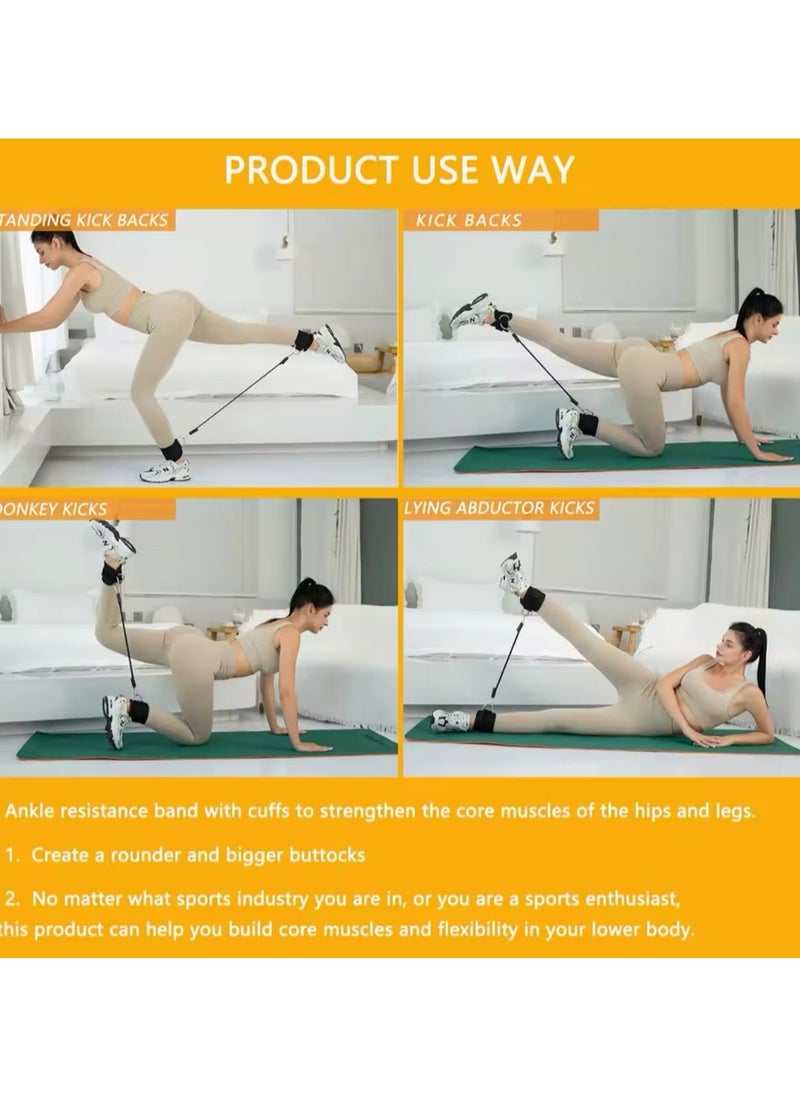 SportQ - Ankle Strengthening Resistance Bands, Ankle Resistance Band, Adjustable Ankle Band, Leg Resistance Bands, Portable Ankle Resistance Bands for Travel with Elastic Gym Ankle Straps - Image 1