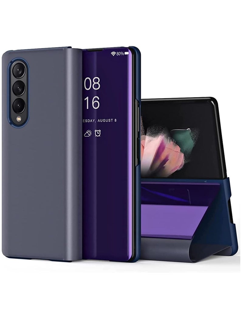 Y&D Compatible for Samsung Galaxy Z Fold 4 Case Flip Leather Cover Slim Clear S-View Mirror Shockproof Thin with Kickstand Anti-Scratch Protective 5G - Image 1