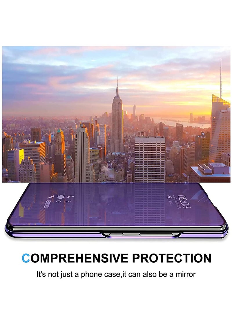 Y&D Compatible for Samsung Galaxy Z Fold 4 Case Flip Leather Cover Slim Clear S-View Mirror Shockproof Thin with Kickstand Anti-Scratch Protective 5G - Image 2