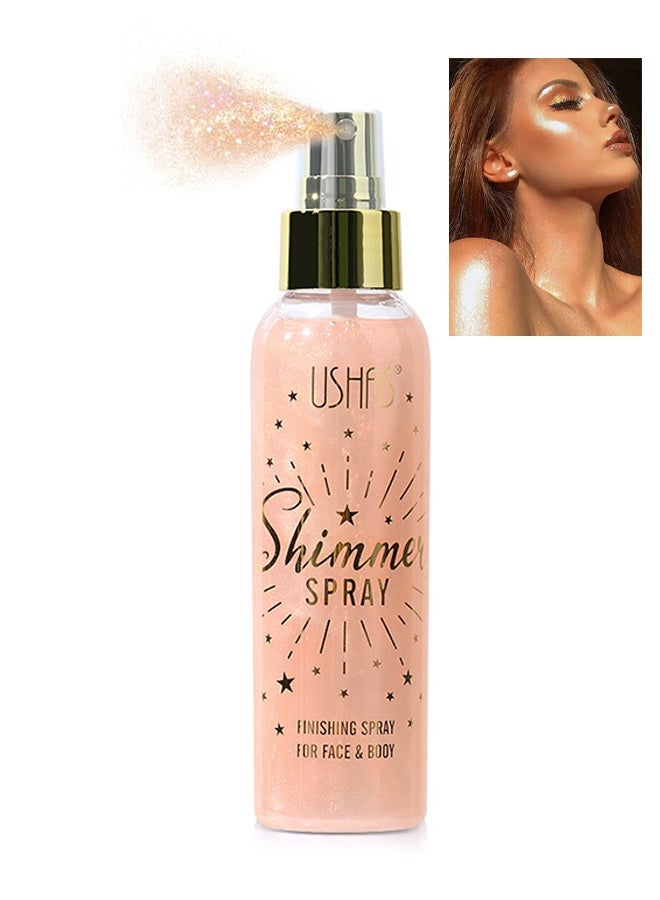 Ushas Shimmer Spray, Long-lasting Body Shimmer Spray 110 ml, Face And Body Pearlizing Setting Spray, Birthday Party Festival Shimmer #03 - Image 1