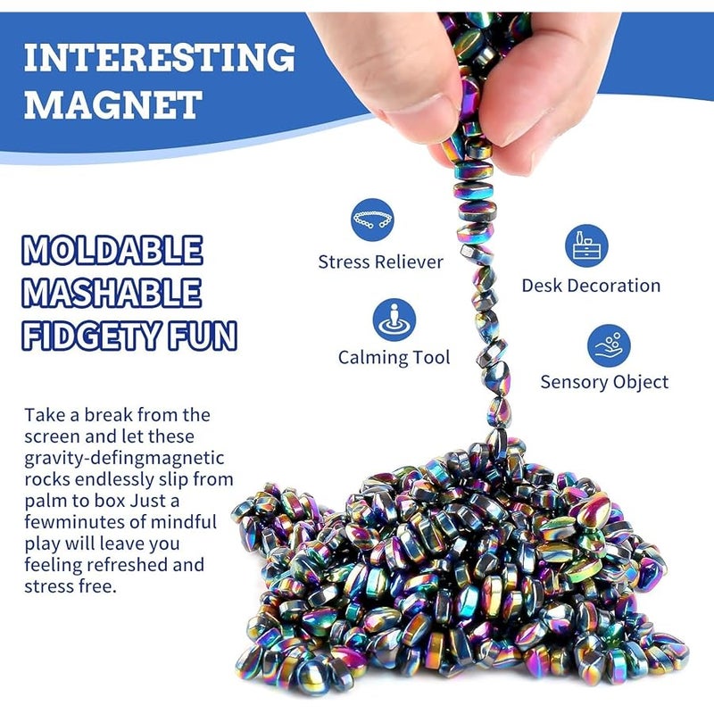 Matassari 550pcs Magnet Balls, Fidget Toys Adults ，Ferrite Magnetic Putty Sensory Toys， Desk Fidgets Toys for Office Stress/Anxiety Relief (550 PCS(Colour)) - Image 2