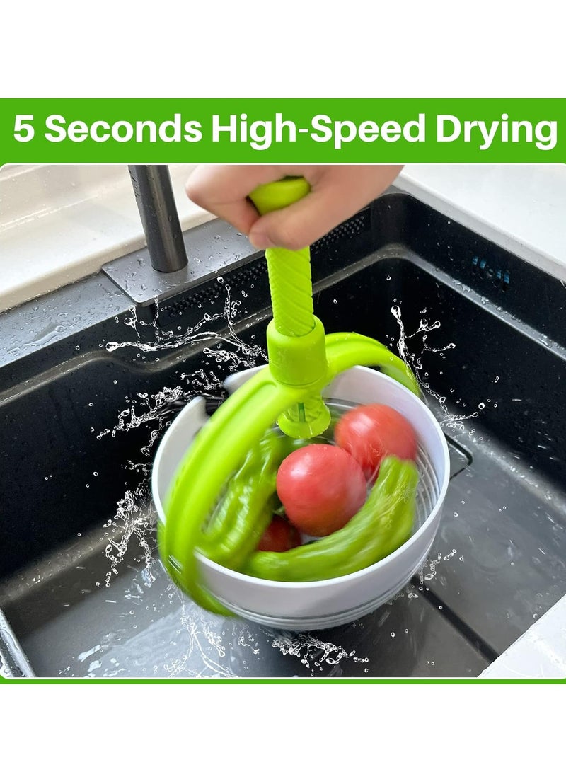 إسكدنيا دوار سلطة متعدد الاستخدامات، مصفاة دوارة متعددة الاستخدامات، مصفاة دوارة قابلة للطي بمقبض، مصفاة غير قابلة للخدش، منظف الخس لغسل الفاكهة - Image 3