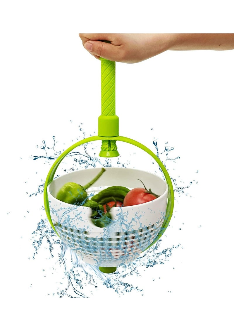 إسكدنيا دوار سلطة متعدد الاستخدامات، مصفاة دوارة متعددة الاستخدامات، مصفاة دوارة قابلة للطي بمقبض، مصفاة غير قابلة للخدش، منظف الخس لغسل الفاكهة - Image 1