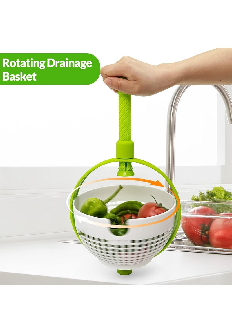إسكدنيا دوار سلطة متعدد الاستخدامات، مصفاة دوارة متعددة الاستخدامات، مصفاة دوارة قابلة للطي بمقبض، مصفاة غير قابلة للخدش، منظف الخس لغسل الفاكهة - Image 4