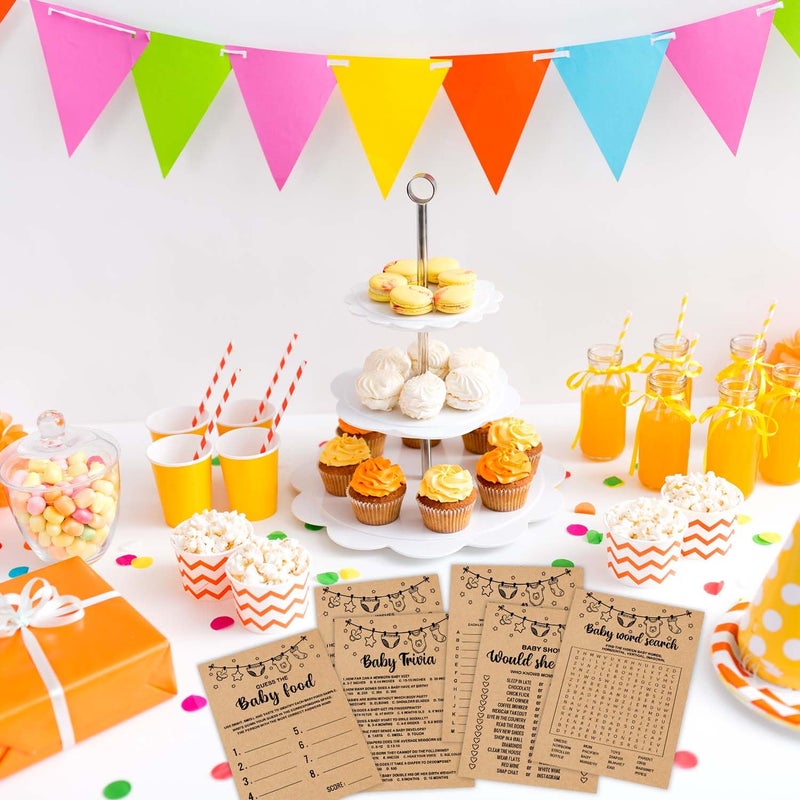Misaidou Baby Shower Games Bundle for 50 Guests, Stacking Games, Adults, 150 Game Cards & 1 Answer Card - Image 5
