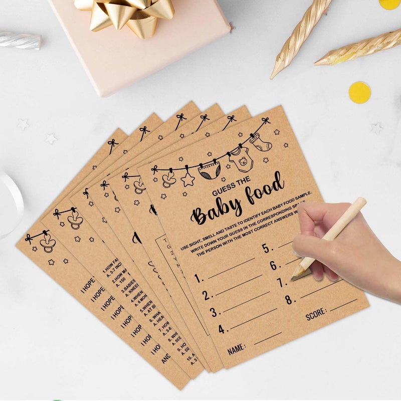 Misaidou Baby Shower Games Bundle for 50 Guests, Stacking Games, Adults, 150 Game Cards & 1 Answer Card - Image 4