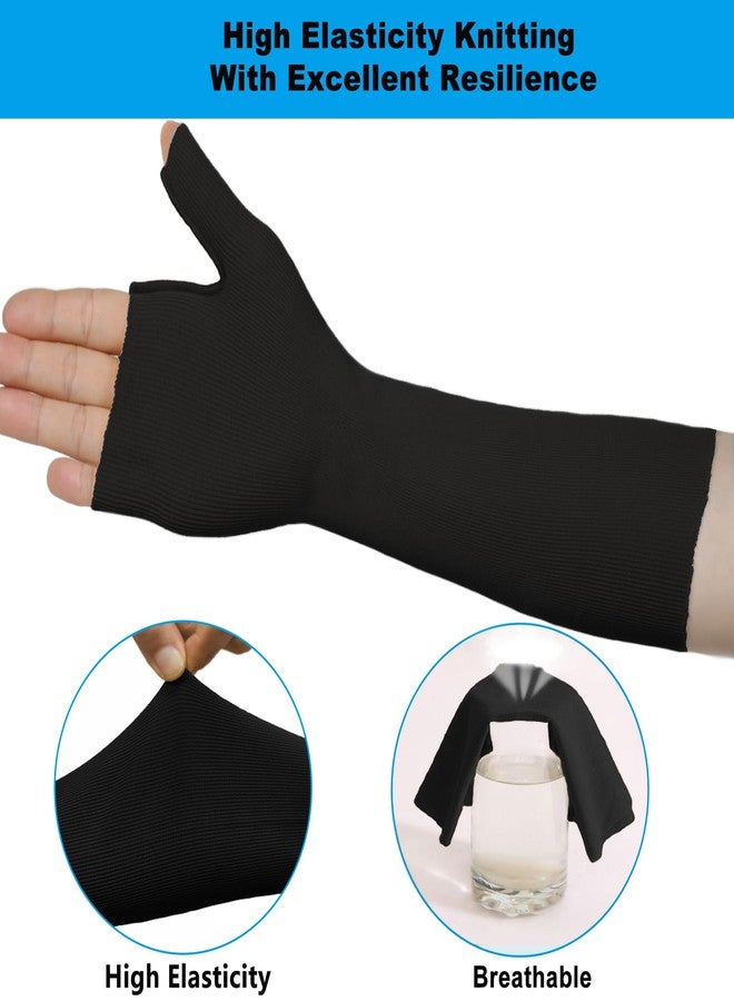 VISKONDA Hand Socks for Splint (Pack of 6) Wrist and Thumb Spica Wrap Liner for Women Men,Arm Cast Cover Stockinette Sleeve for Under Brace Skin friendly protective cover(Black,Large) - Image 5