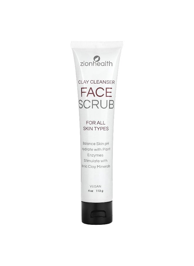 Zion Health Zion Health, Face Scrub, Clay Cleanser, For All Skin Types, 4 oz (113 g)  - Image 1