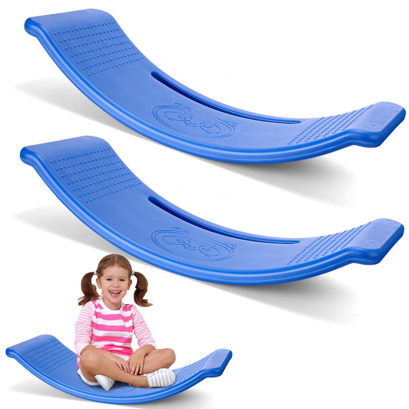 Motionchic 2 Pack Balance Board for Kids Teeter Totter Plastic Wobble Balance Board Indoor Toddler Toys for Toddler Exercise Motor Skills Gaming Outdoor and Indoor Blue - Image 3