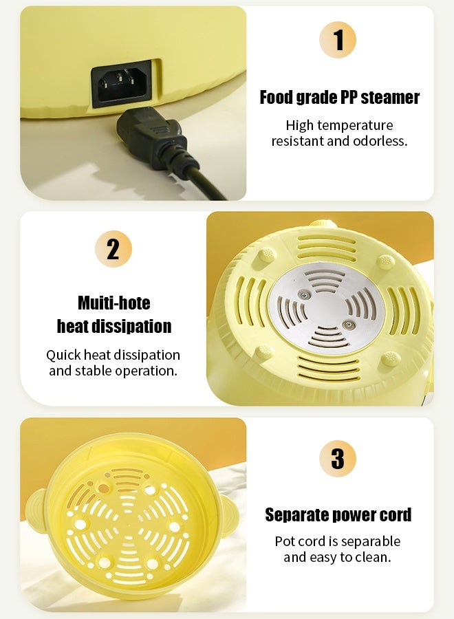 APEX Electric Cooker, 3L Non-Stick Sauté Pan, Hot Pot Electric with Steamer, Multi-functional Cooker for Stir Fry, Steak, Noodles, Soup Soup with Power Adjustment - Image 4